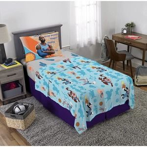Space Jam A NEW LEGACY LeBron James 3pc Basketball Twin Sheet Set Microfiber